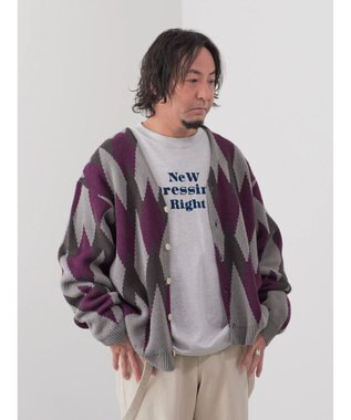 CRAFT STANDARD BOUTIQUE 【男女兼用】アーガイル柄カーディガン Purple