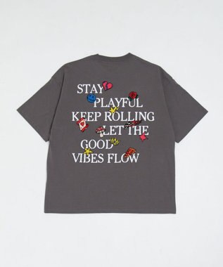 WEGO 【ユニセックス着用ITEM/機能T】接触冷感モチーフ刺繍グラフィックT（SS） スミクロ