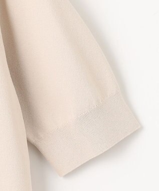 23区 L 【洗える】レーヨンポリエステルストレッチ 5分袖 カーディガン ベージュ系