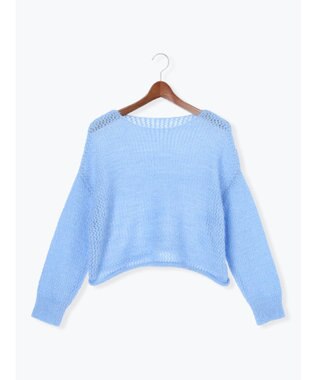 Te chichi 【泉 里香さん着用・Oggi.jp10/23掲載】キャットヤーンメッシュニット ブルー