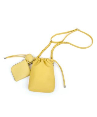 UNBILLION cachecache バンジーコード巾着スマホショルダー イエロー
