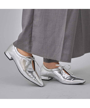MODE ET JACOMO <carino>フレンチスクエアフラットシューティ シルバー