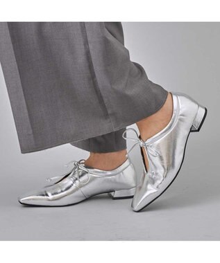 MODE ET JACOMO <carino>フレンチスクエアフラットシューティ シルバー