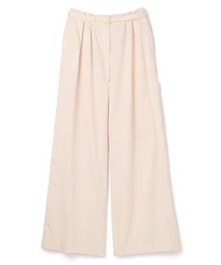 ライトコットンサテン　ワイドストレートトラウザーズ