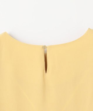 ANY マットサテン袖タックブラウス イエロー