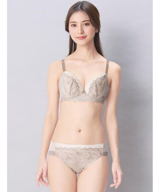 Wing ブラジャー 背中の段差を軽減 脇高設計 パーソナライズ設計 【脇も背中もきれいブラ】 Gカップまで対応 大きいサイズ KB2723 ウイング／ワコール ブラウン