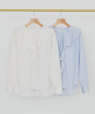 AMERICAN HOLIC 【イージーケア】ラッフルブラウス Ivory