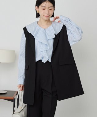 AMERICAN HOLIC 【イージーケア】ラッフルブラウス Stripe