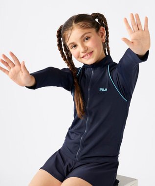 OP／FILA 【FILA】男女兼用ベーシックラッシュガード ネイビー×サックス