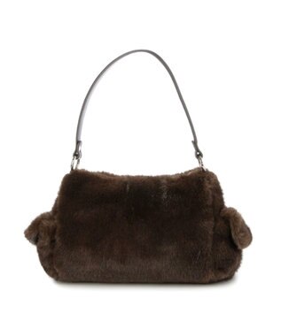 UNBILLION カシュカシュ cachecache / フェイクファーフラップポケット付き2wayショルダー チョコ