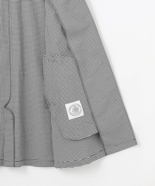 J.PRESS LADIES L 【洗える】Lightストレッチギンガム シングル トレンチコート ブラック×ライトグレーギンガム系