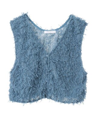 Green Parks ＳＥＴ２点ベスト＋配色ステッチワンピース Light Blue