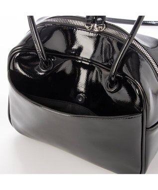 UNBILLION カシュカシュ cachecache / エナメル調中型ボストン ブラック