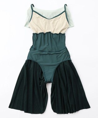 Chacott スカート付レオタード エメラルドグリーン