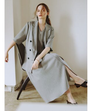 Te chichi ミックスツイルテーラードジャケット(セットアップ可)《2026 SUMMER LOOK item》 ベージュ