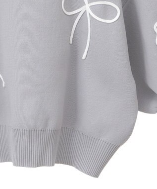 Green Parks ・ＥＬＥＮＣＡＲＥ　ＤＵＥ　ライン刺繍５分袖ニット Beige