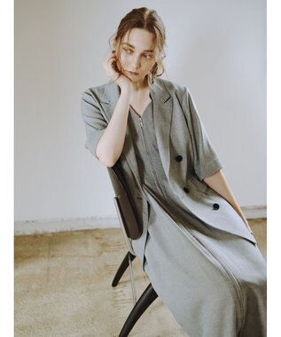 Te chichi ミックスツイルテーラードジャケット(セットアップ可)《2026 SUMMER LOOK item》 ベージュ