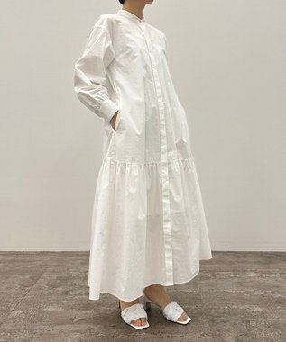 UNFILO 【洗える】イージーケア シャツワンピース ホワイト