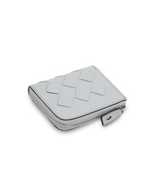 PELLE BORSA メッシュL字ファスナーミニ財布 Chrono Weave クロノウィーブ 5842 アイスグレー