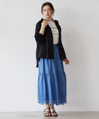 Feroux フレンチスリーブロゴプリント Tシャツ ホワイト系