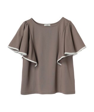 earth music&ecology パイピングフレアスリーブカットソー Mocha
