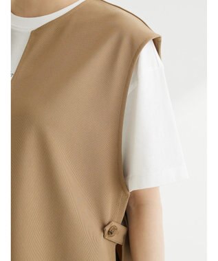 Green Parks キーネックカットベスト Beige