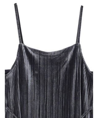 earth music&ecology ベロアプリーツキャミワンピース Gray