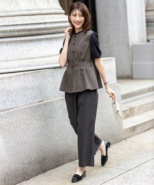 ANY SIS 【WEB・一部店舗限定】スイートクール ジレブラウス モカ