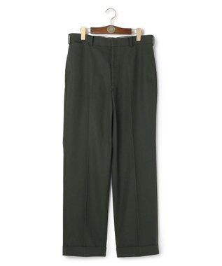 J.PRESS MEN 【J.PRESS ORIGINALS】Cotton Polyester Drill New Piped Stem Slacks / Big Back Belt / Japan Made ダークグリーン系