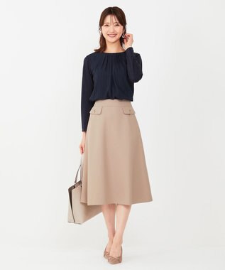 ANY SIS 【洗える】フラップポイントフレア スカート ライトモカ