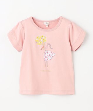 組曲 KIDS 【110-140㎝】ひまわりブーケ Tシャツ ピンク