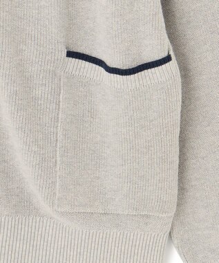 J.PRESS YORK STREET 【UNISEX】コットンベーシック カーディガン ライトグレー系