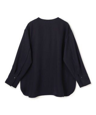 UNFILO 【セットアップ着用可/セレモニー】ドライダブルクロス スキッパーブラウス ネイビー