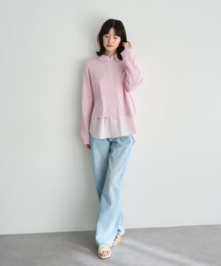 YECCA VECCA ORGABITS切替ストレートデニム Light Indigo