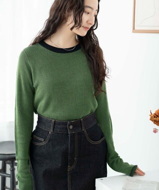 WEGO リバーシブルニットトップス グリーン