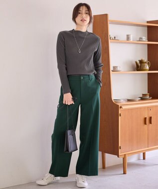 ANY テレコハイネックロングスリーブＴシャツ チャコール