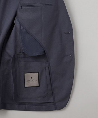 GOTAIRIKU 【通気性/ストレッチ/洗える】エアレースジャケット_ヘリンボーン柄 ネイビーヘリンボーン柄