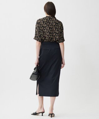 ICB 【洗える】シェルタリングドライサテン タイトスカート ブラック系