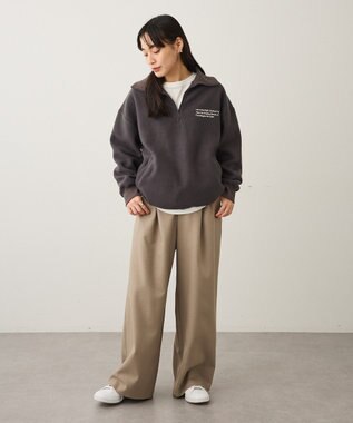 CRAFT STANDARD BOUTIQUE 起毛ハーフジッププルオーバー Charcoal Gray
