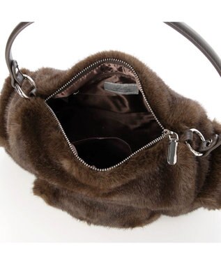 UNBILLION カシュカシュ cachecache / フェイクファーフラップポケット付き2wayショルダー チョコ