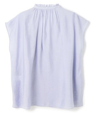 UNFILO ヴィンテージシアー ギャザーブラウス ライトブルー