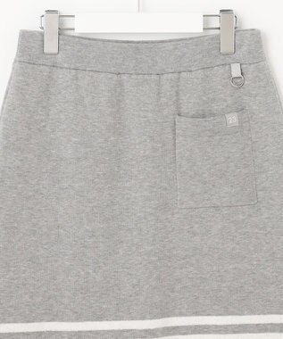 23区GOLF ウォッシャブルで気軽に着られる【WOMEN】モールボーダー ニットスカート ライトグレー系1