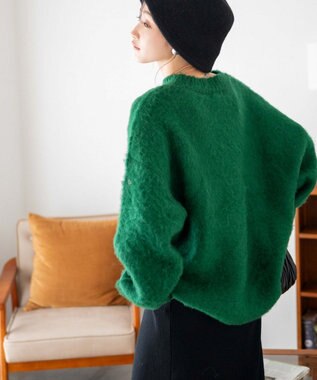 WEGO モヘアライクBIGプルオーバー グリーン
