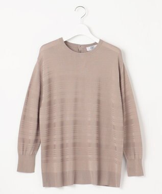 J.PRESS LADIES 【WEB限定カラーあり・洗える】SILKY RAYON STRETCH ボーダー ニット モカ系