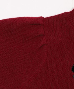 WEGO ベロアリボンアップリケタックスリーブニット ワイン