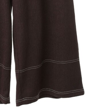 Green Parks 配色ステッチ楊柳イージーパンツ Brown