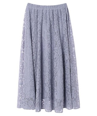 earth music&ecology 起毛レースフレアスカート Grayish Blue