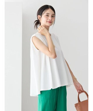 AMERICAN HOLIC 接触冷感バックフレアノースリーブプルオーバー Off White