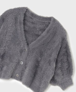 GRACE CONTINENTAL フェザースリーブニットカーディガン グレー