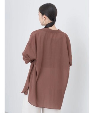 earth music&ecology シアーボーイズライクシャツ Brown